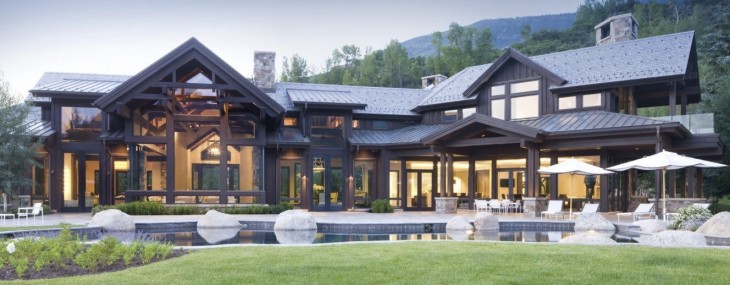 Stone, Wood & Glass Creates a Stunning Home.